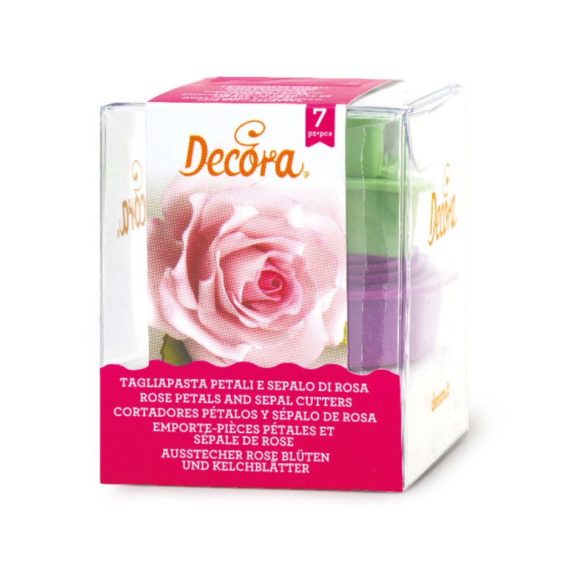 KIT 7 TAGLIAPASTA PETALI E SEPALO DI ROSA DECORA