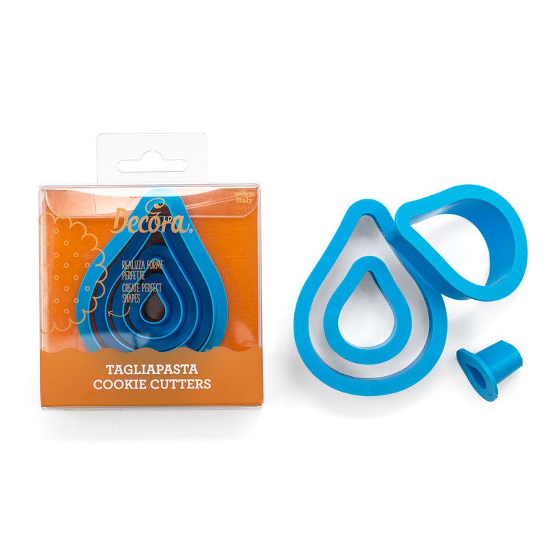 0255311 SET 4 TAGLIAPASTA GOCCIA Dim cm 1,5 - 3,5 - 5,5 - 7,5 h 2,2 cm DECORA
