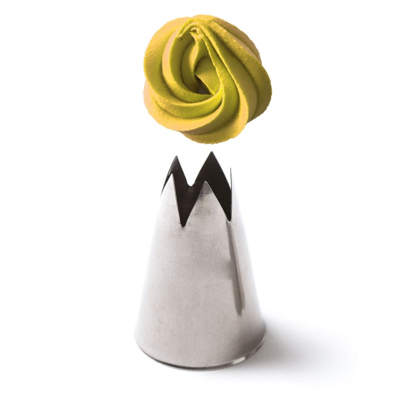 CORNETTO BLISTERATO ZEPPOLA DI SAN GIUSEPPE  N.F5  DECORA IN ACCIAIO INOX Ø 3,5 X 5 CM