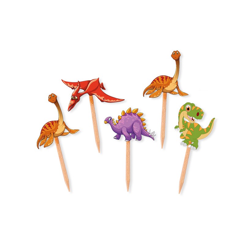 Picks Sagomati Dinosauri "Jurassik" 25pz - BIG PARTY