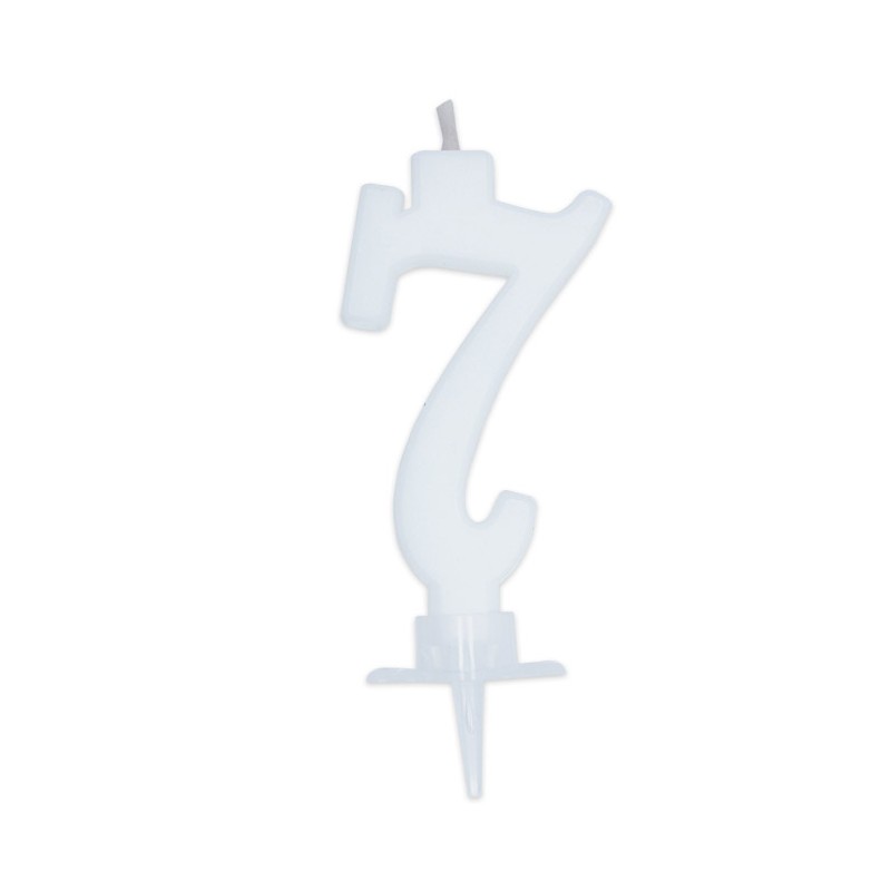 Candelina Italic Bianca 7 cm Numero 7 BIG PARTY