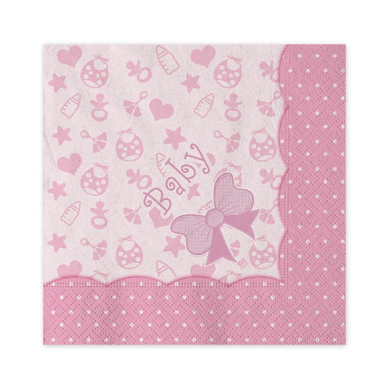 16 Tovaglioli 33 x 33 cm Baby Girl BIG PARTY