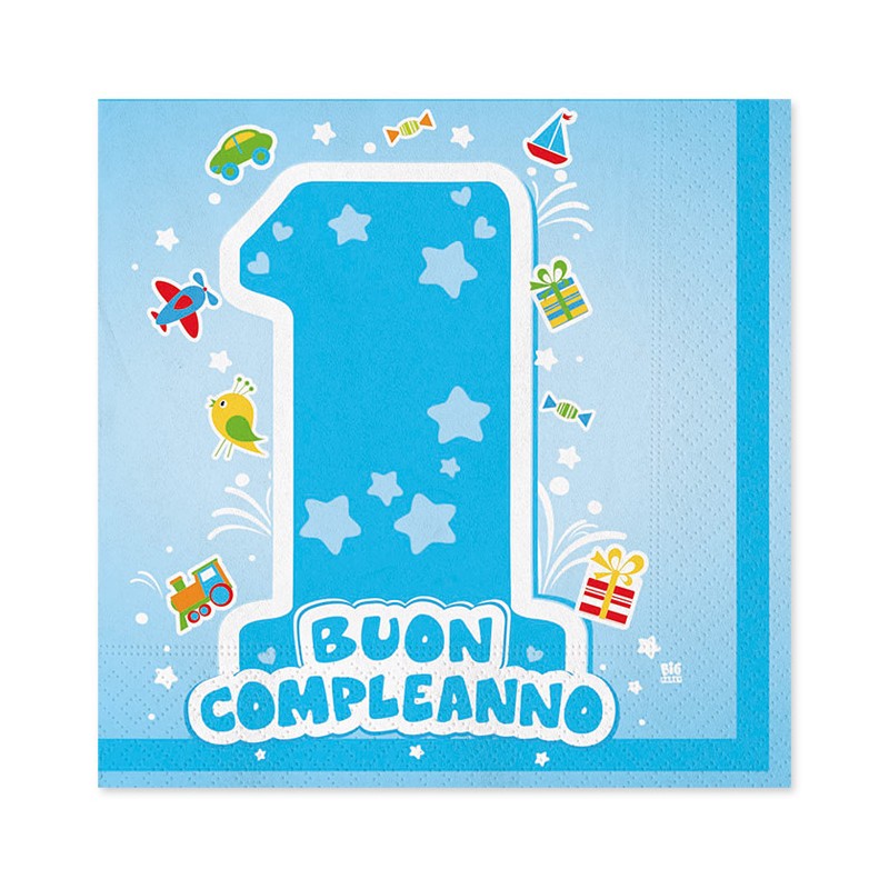 20 Tovaglioli 33 x 33 cm One Light Blue - BIG PARTY