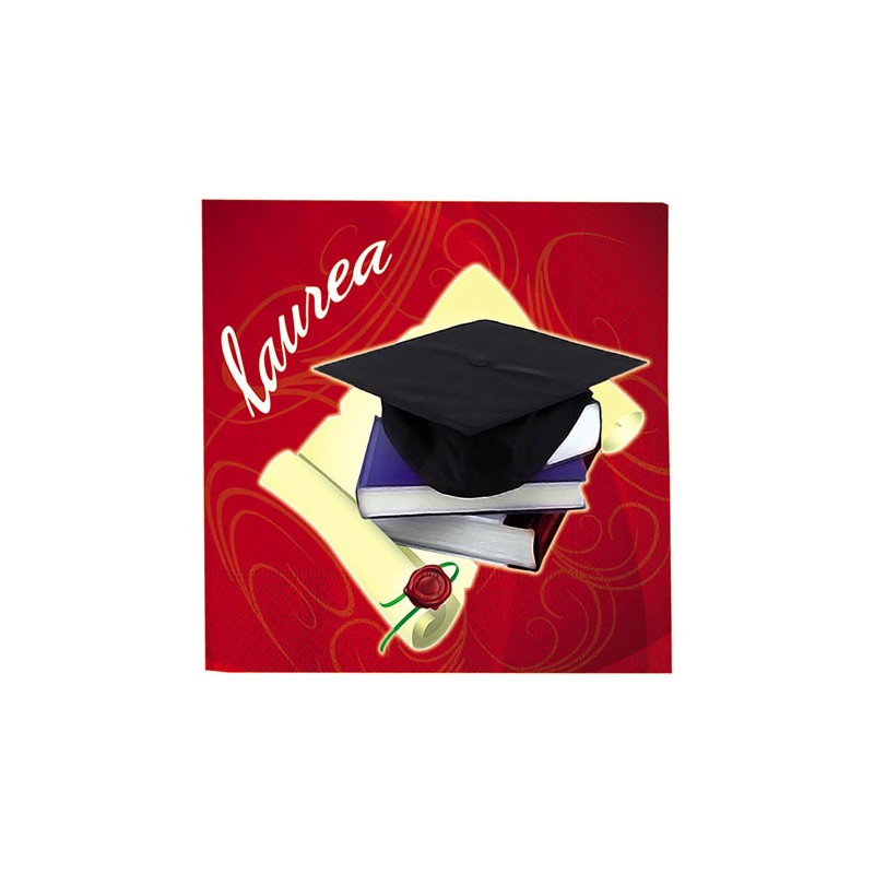 20 Tovaglioli 25 x 25 cm Laurea  BIG PARTY