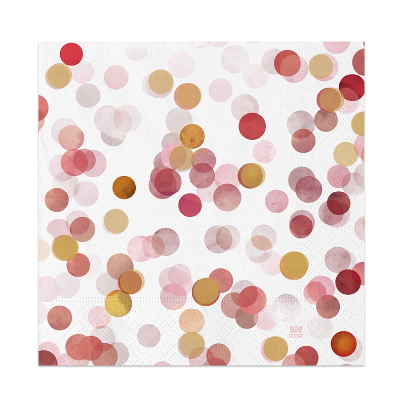 20 Tovaglioli 33 x 33 cm Coriandoli Rosa - BIG PARTY