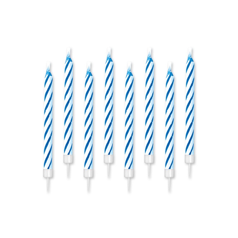 10 Candeline Magiche 8 cm Celesti BIG PARTY