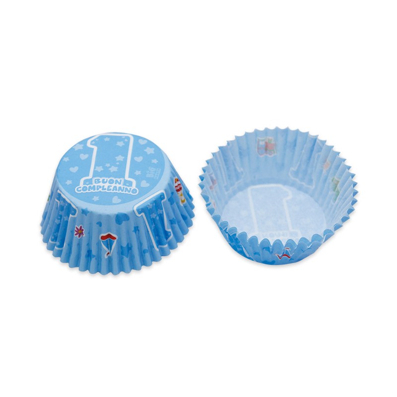 48 Pirottini in carta alimentare Ø 50 – h 32 mm One Light Blue BIG PARTY