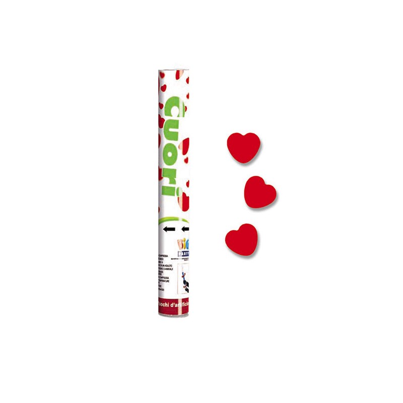 Cannon Sparacoriandoli 30 cm Cuori Rossi BIG PARTY
