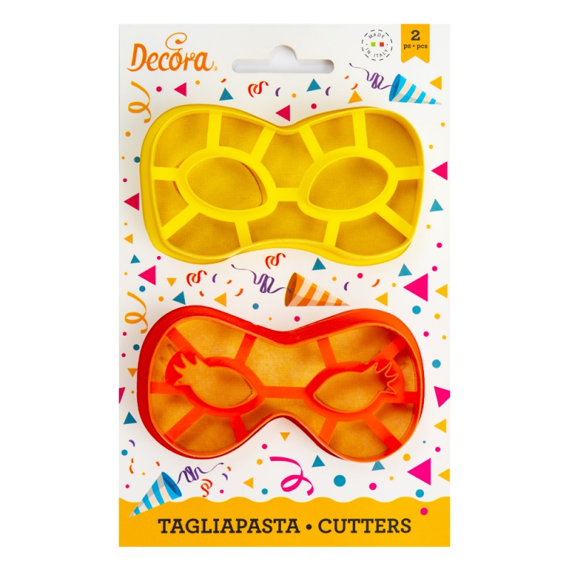SET 2 TAGLIAPASTA MASCHERE CARNIVAL IN PLASTICA DECORA