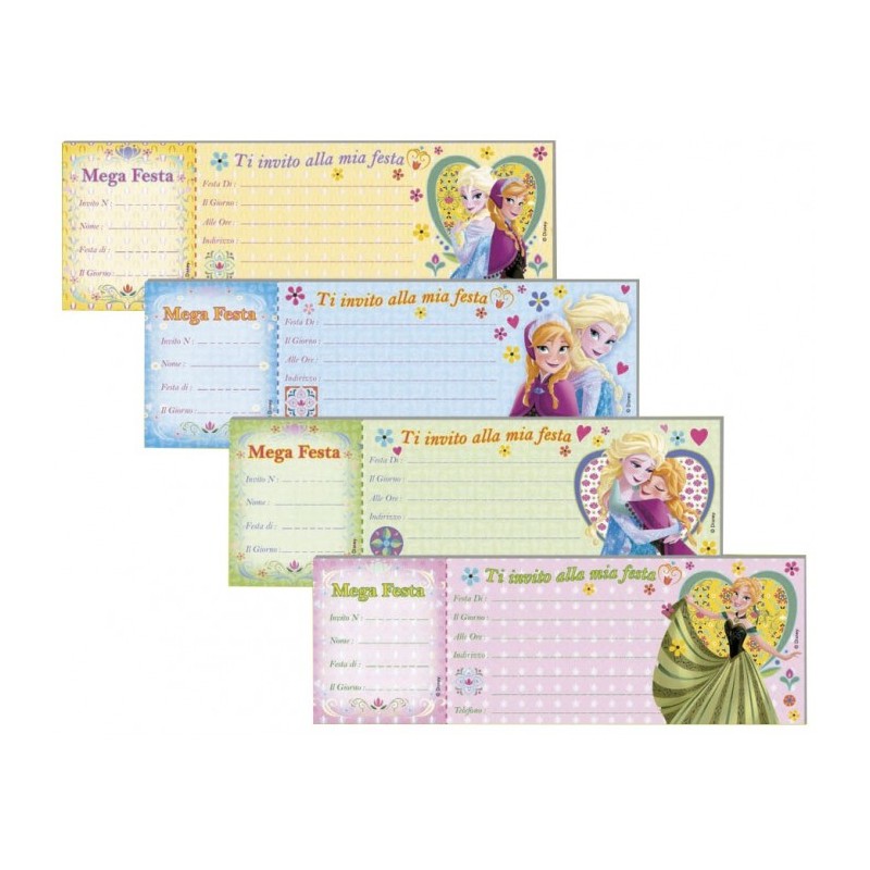 Blocchetto 15 Assegni Inviti Frozen - 4 Assortiti  22,5 x 7,6 cm