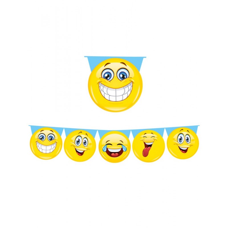 EMOTICONS FESTONE SAGOMATO IN PLASTICA MT 6 BIG PARTY