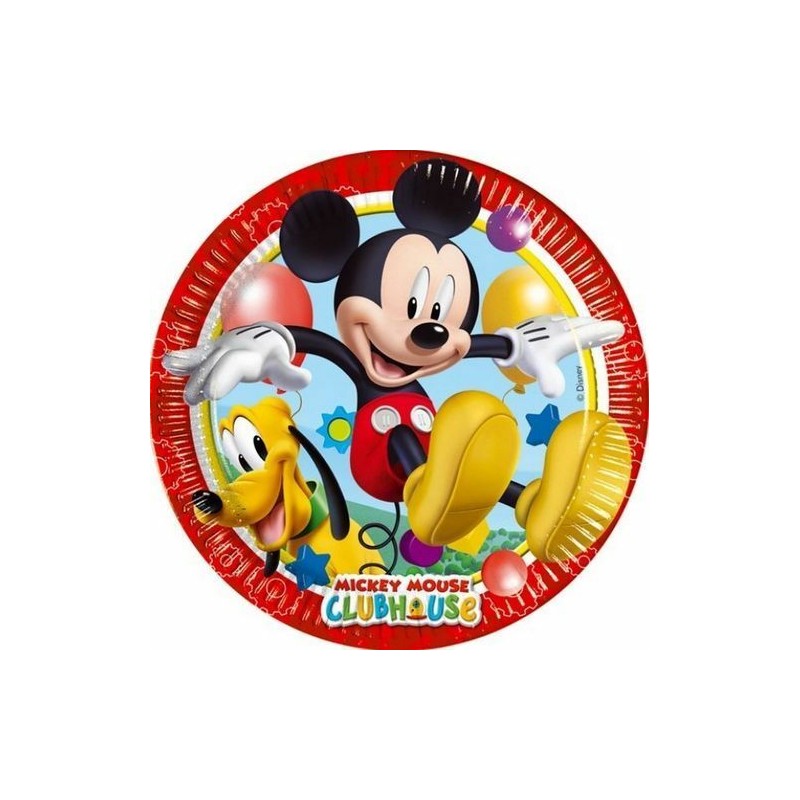 mickey piatto cm 20 in carta conf da 8pz DECORATA PARTY