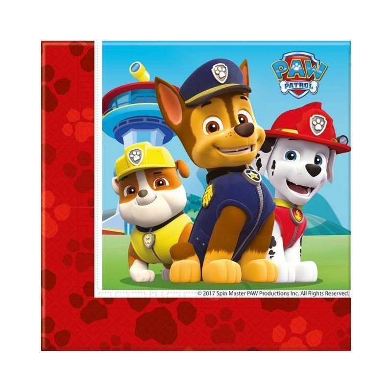 Cf 20 Tovaglioli cm 33 x 33 Paw Patrol