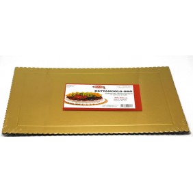 VASSOIO ORO ALA RETTANGOLARE 22 X 38 CM IN CARTONE  GRAZIANO