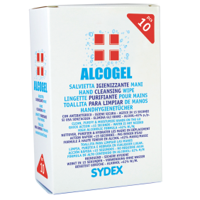 ALCOGEL SALVIETTA IGIENIZZANTE MANI Confezione: 10pz Cartone: 45 confezioni