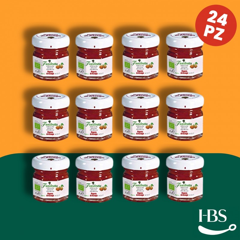 Confettura Fiordifrutta Bio Albicocche Vetro RIGONI 24 Pz x 25 Gr