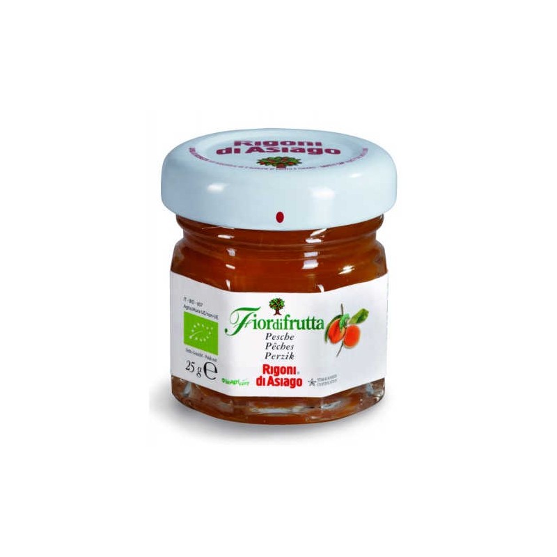 Confettura Fiordifrutta Bio Pesca Vetro RIGONI 24 Pz x 25 Gr
